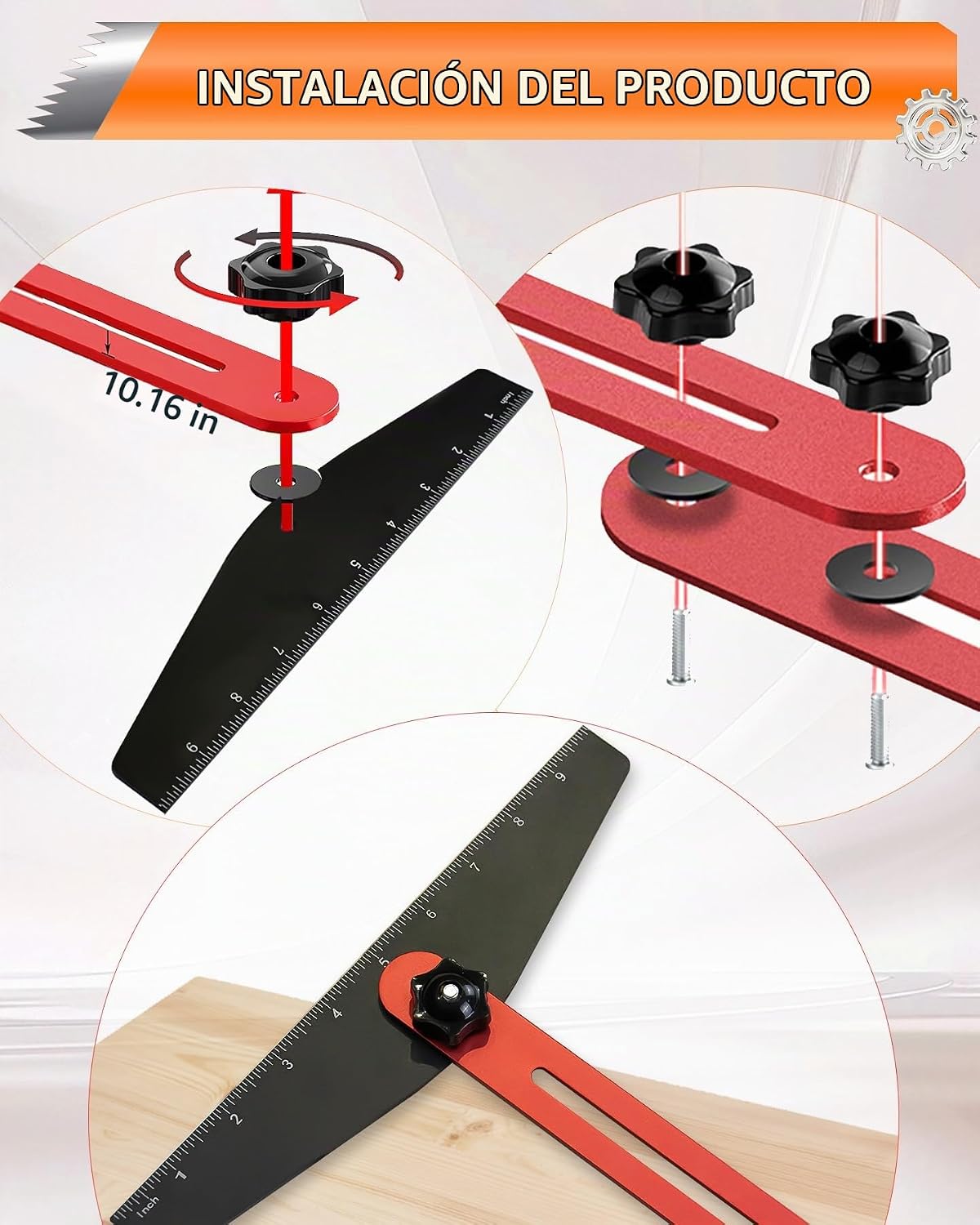 AXIUM Herramienta de plantilla de banda de rodadura de escalera, ajustable. - Imagen 3