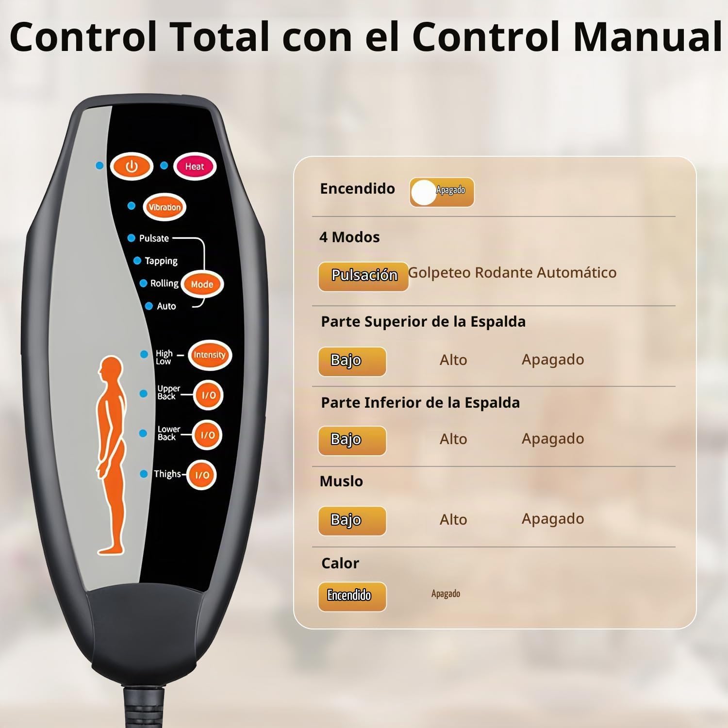CARSHION Massage Chair Pad with Full Back Thighs Heat. - Imagen 5