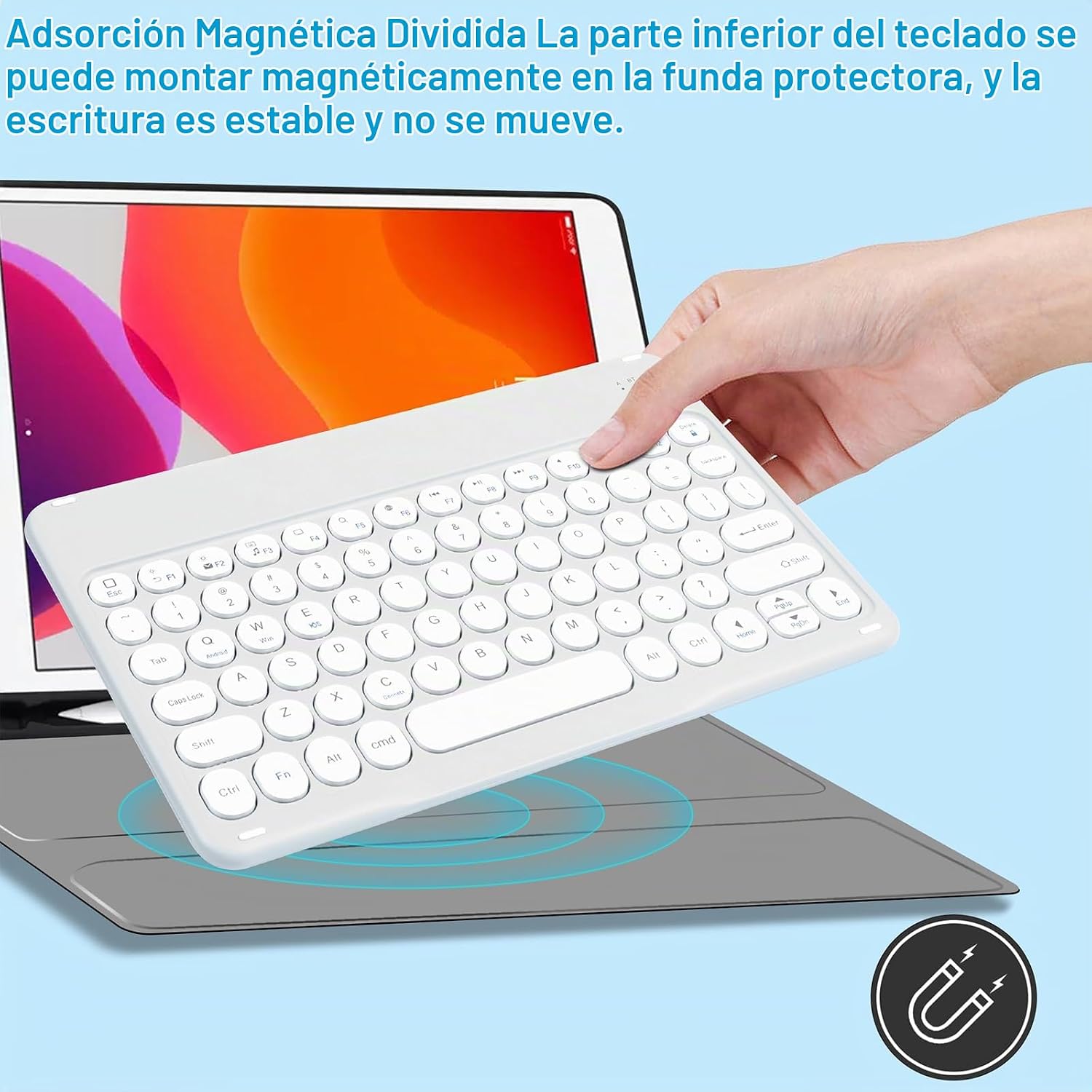 Combo de teclado y mouse Bluetooth, teclado y mouse inalámbricos recargables - Imagen 5