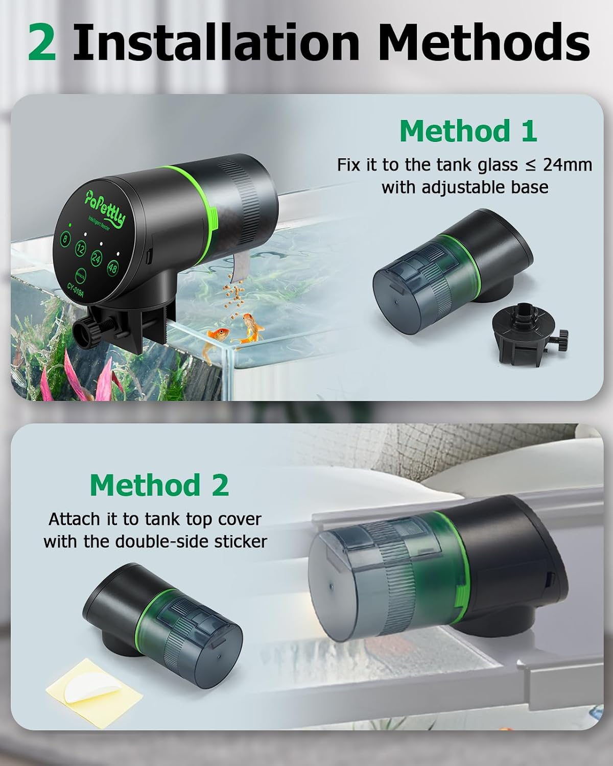 Papettly Alimentador Automático de Peces para Acuario - Dispensador Automático de Comida. - Imagen 5