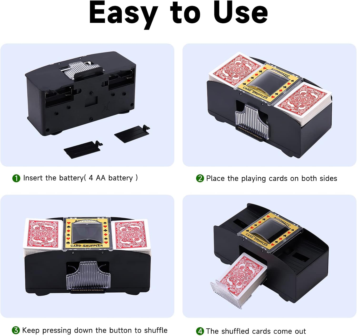 Barajador automático de cartas Unniweei a pilas para 1-6 barajas - Imagen 5