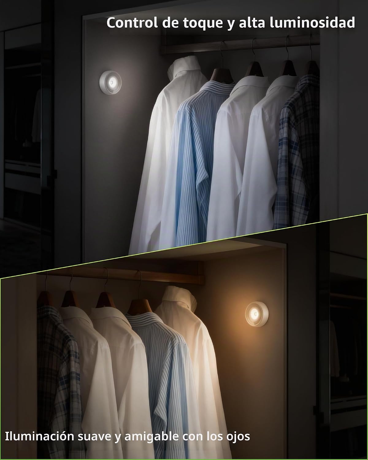 EZVALO - Luces LED de disco, lámpara de grifo recargable, luz táctil, mini luz de 2.95 pulgadas. - Imagen 4