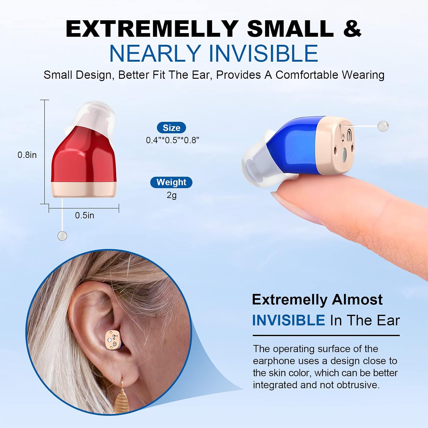 Audífonos recargables para personas mayores, audífonos digitales intrauditivos. - Imagen 4