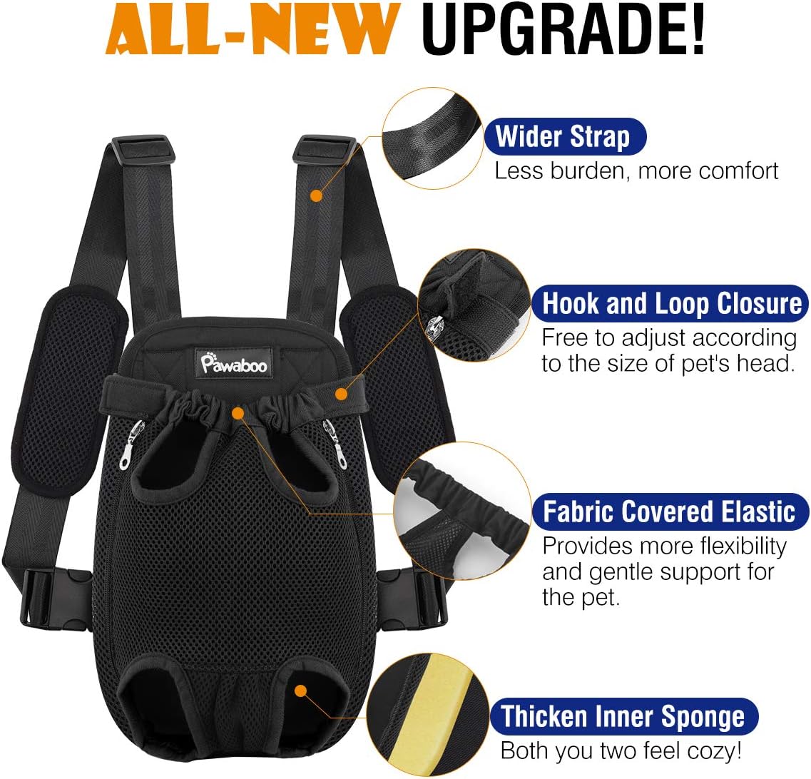 Pawaboo Mochila transportadora de mascotas, mochila frontal ajustable para mascotas. - Imagen 5