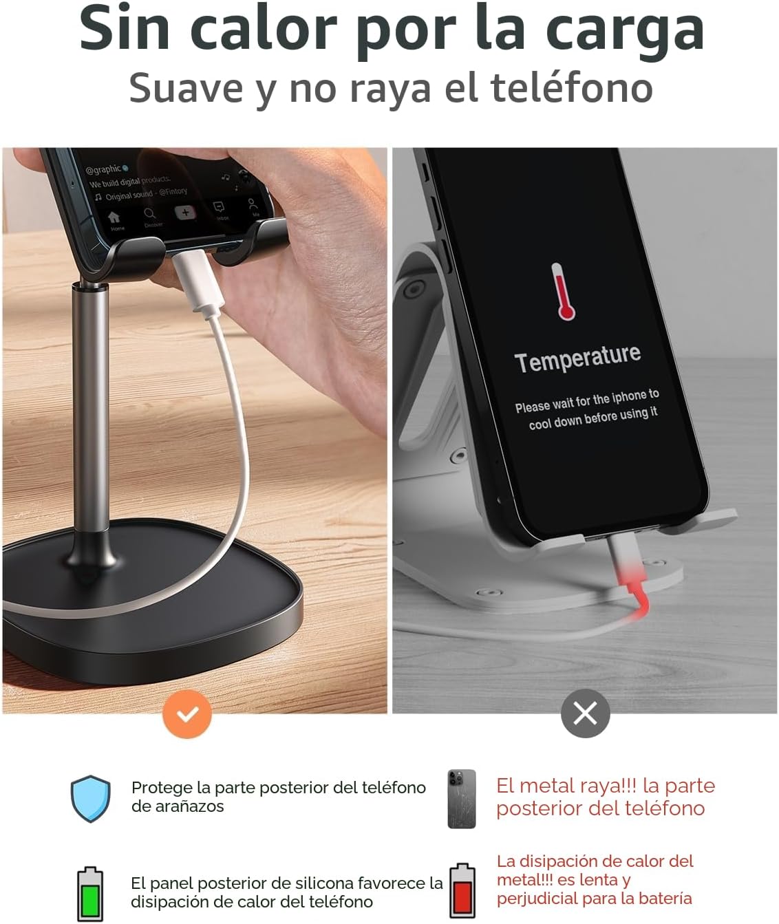 Soporte para teléfono móvil LISEN para escritorio, accesorios de decoración de oficina para hombres - Imagen 4