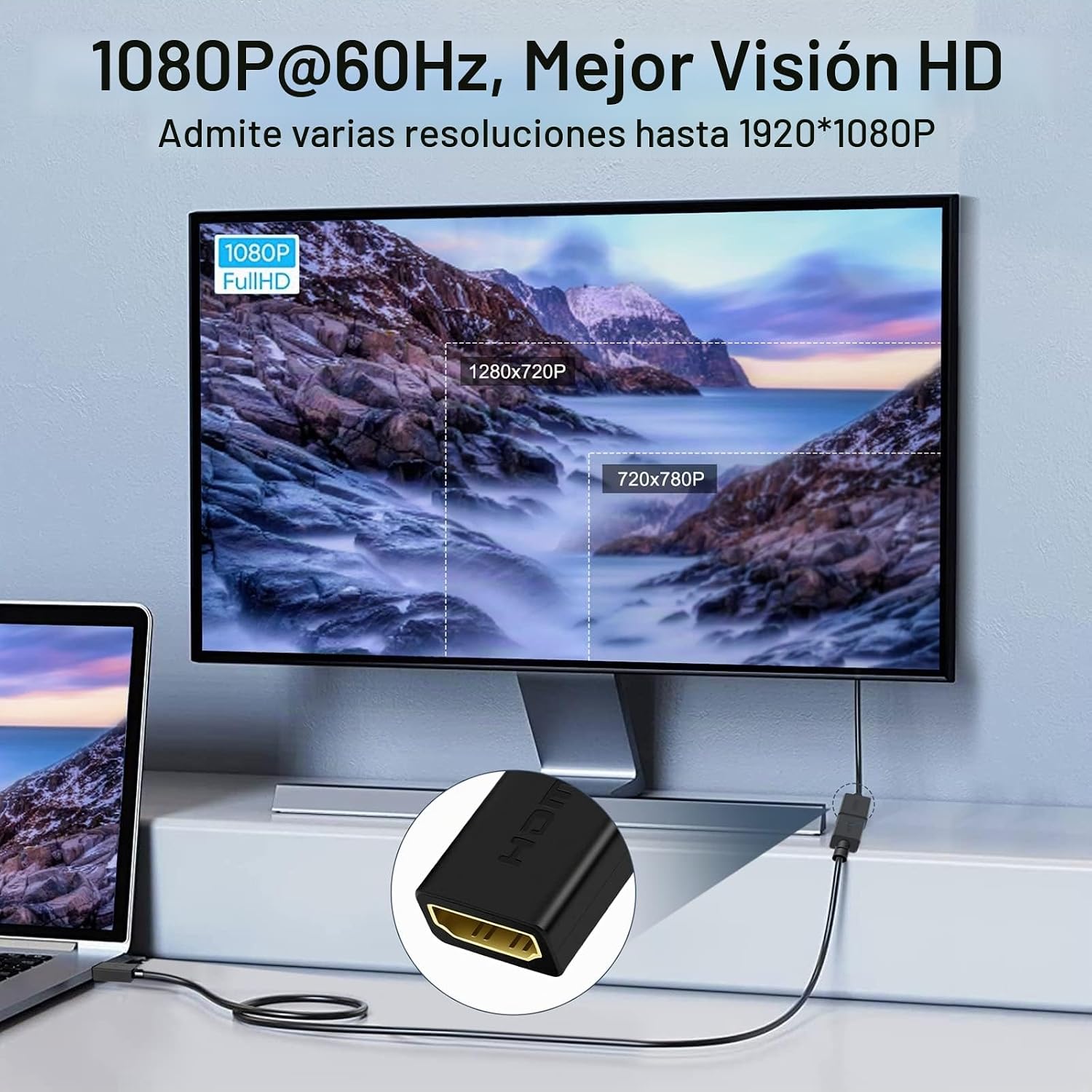 SHULIANCABLE Adaptador HDMI a VGA, transmisión unidireccional hembra a macho HDMI. - Imagen 4