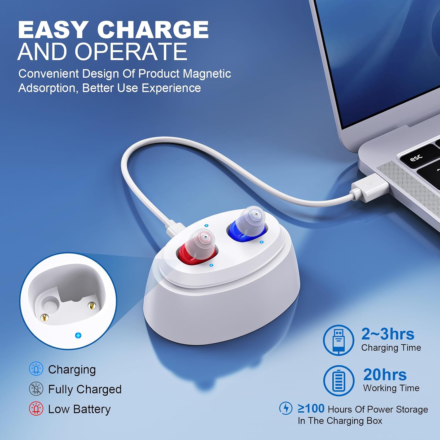 Audífonos recargables para personas mayores, audífonos digitales intrauditivos. - Imagen 3