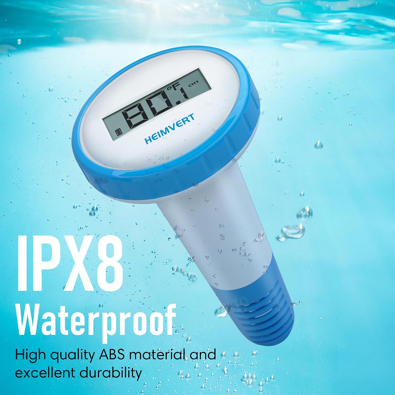 Termómetro inalámbrico para piscinas, termómetro digital flotante con pantalla de fácil. - Imagen 4