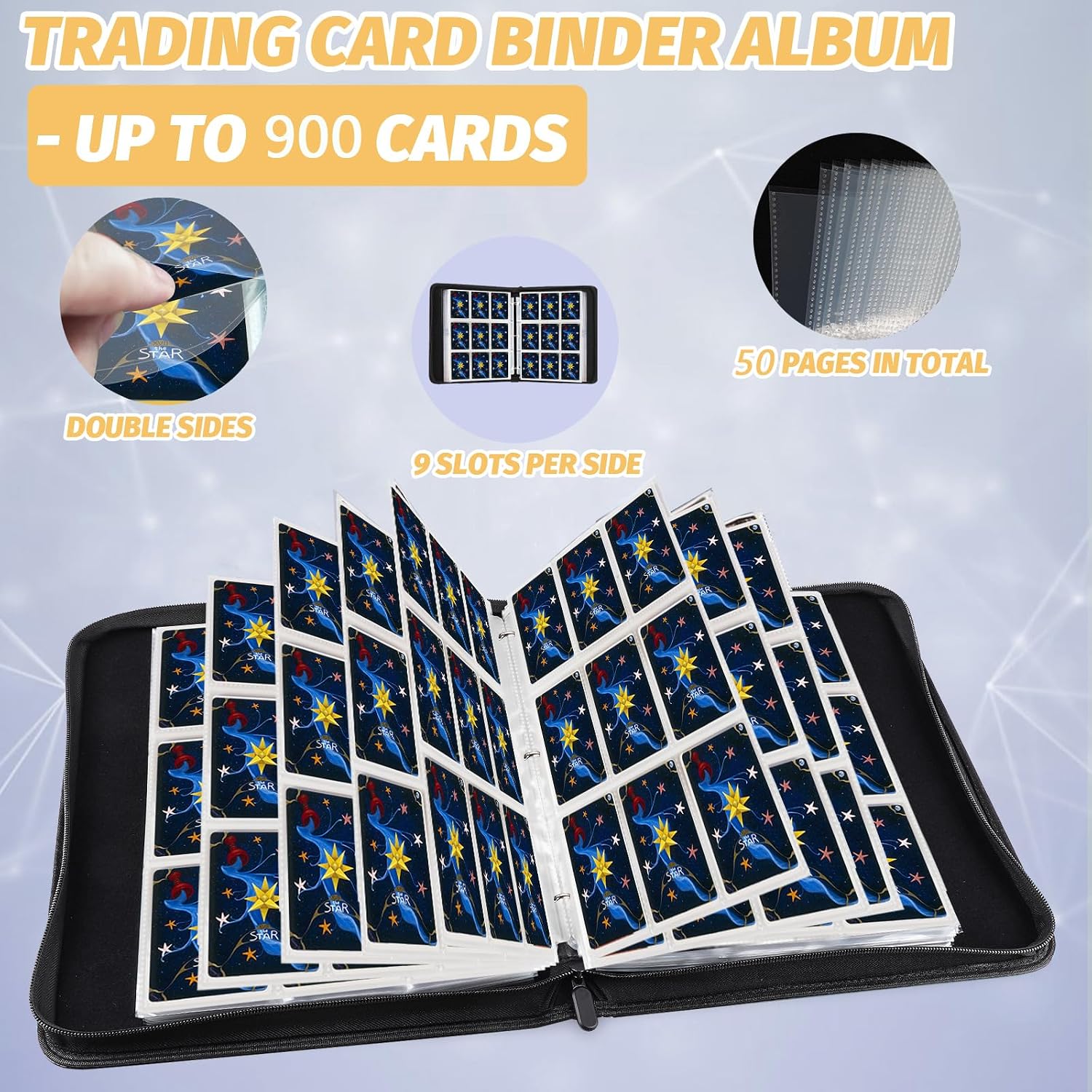 Carpeta de tarjetas coleccionables de 900 bolsillos redondos, 9 bolsillos. - Imagen 5