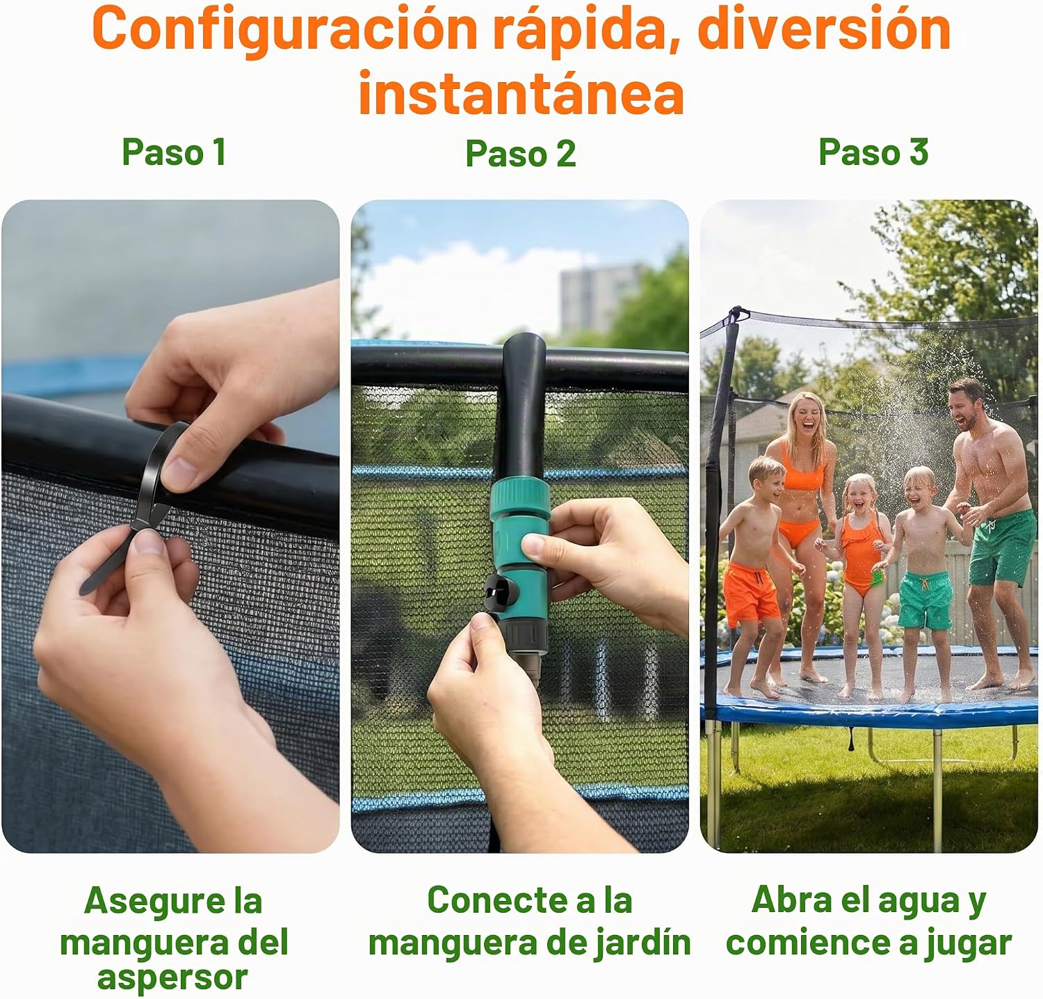 Kit de rociadores de trampolín 2 en 1 para niños al aire libre de 39.37 - Imagen 4