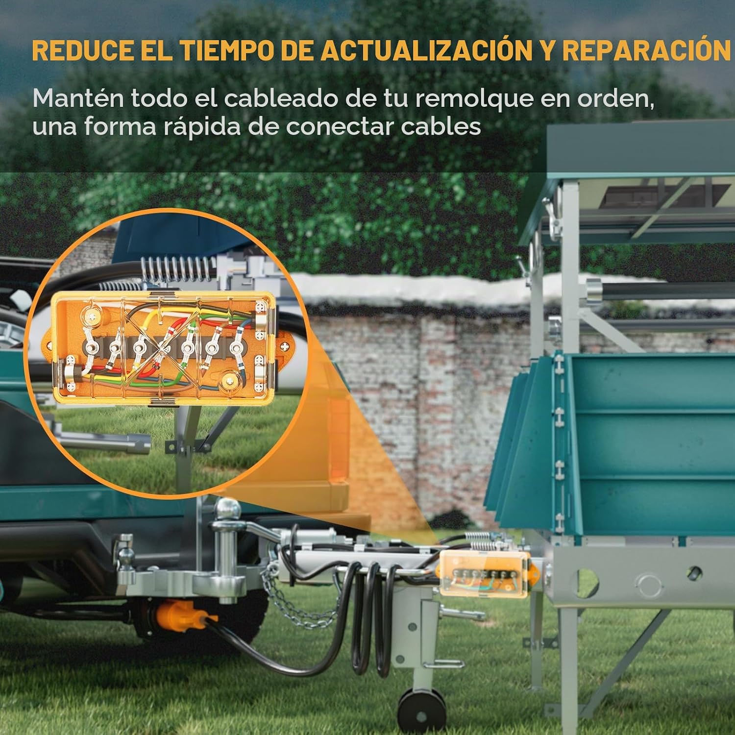 MECMO Cable de remolque de 7 vías en línea de 8 pies, caja de conexiones de 7 salidas. - Imagen 4