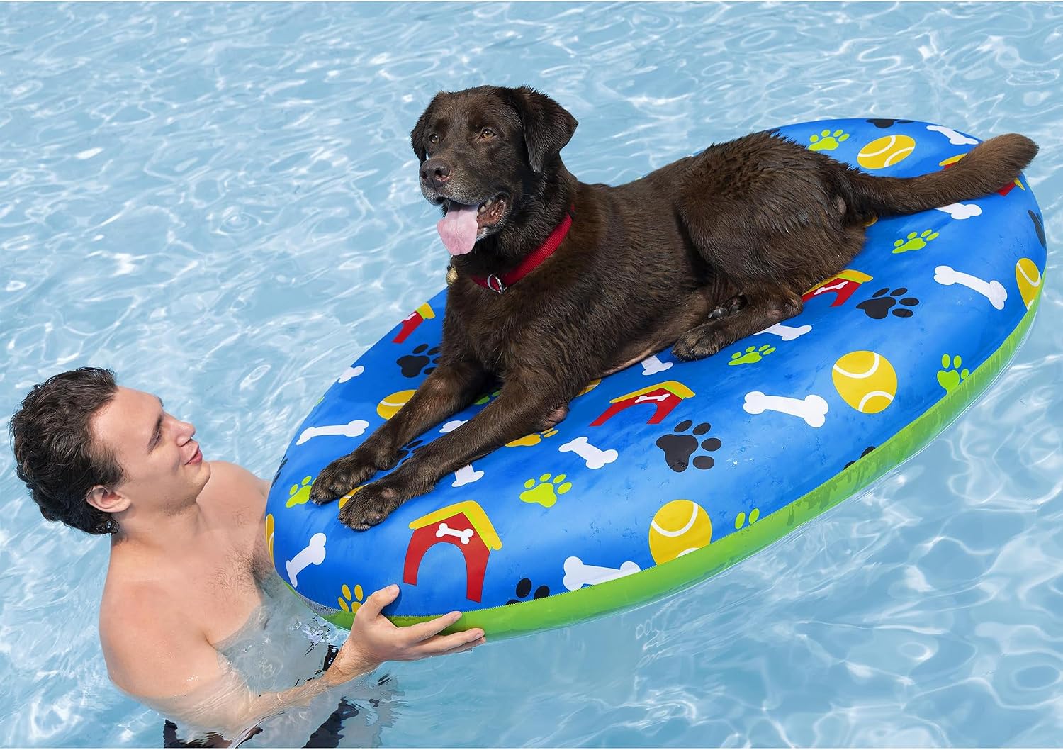 H20GO! - Flotador divertido para piscina para mascotas de 61.5 x 44 pulgadas. - Imagen 4